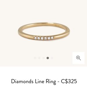 Mejuri Diamonds Line Ring, Size 7, Gold and Diamonds